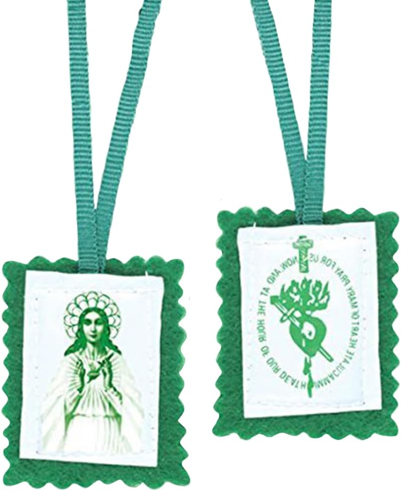 PLAIN GREEN SCAPULAR (Pack of 10)