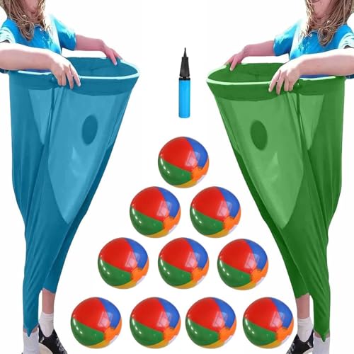 Image of Granny Pants Yard Game, Granny Pants Outdoor Game with Bouncy Balls, Granny Pant Party Rush! - The Ultimate Backyard Party Games! Team Relay Family Reunion Field Games Set
