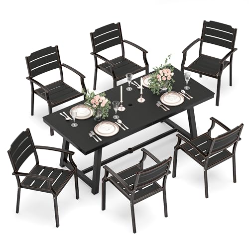 Cozyman Patio Table and Chairs Set, Patio Furniture Set, 7-Piece,