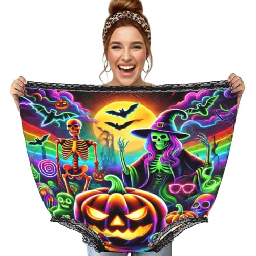 Culotte surdimensionnée motif squelettes de chauve-souris d'Halloween pour femme