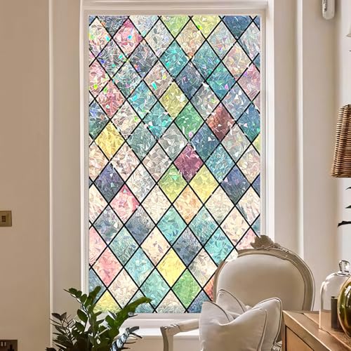 Vinilo adhesivo estático para ventana vitral 118x20" PVC miniatura 2