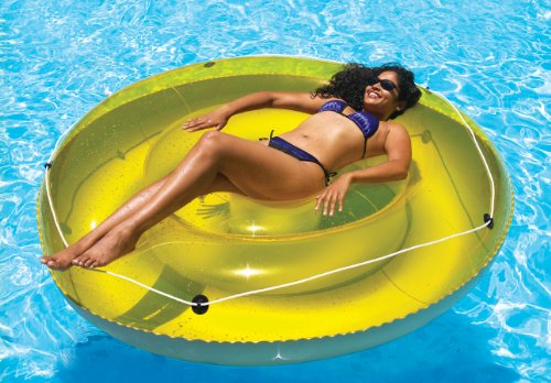 Swimline 9050 - 72" Swimming Pool Suntan Island Inflatable Lounger,Yellow And Grey #TOP1