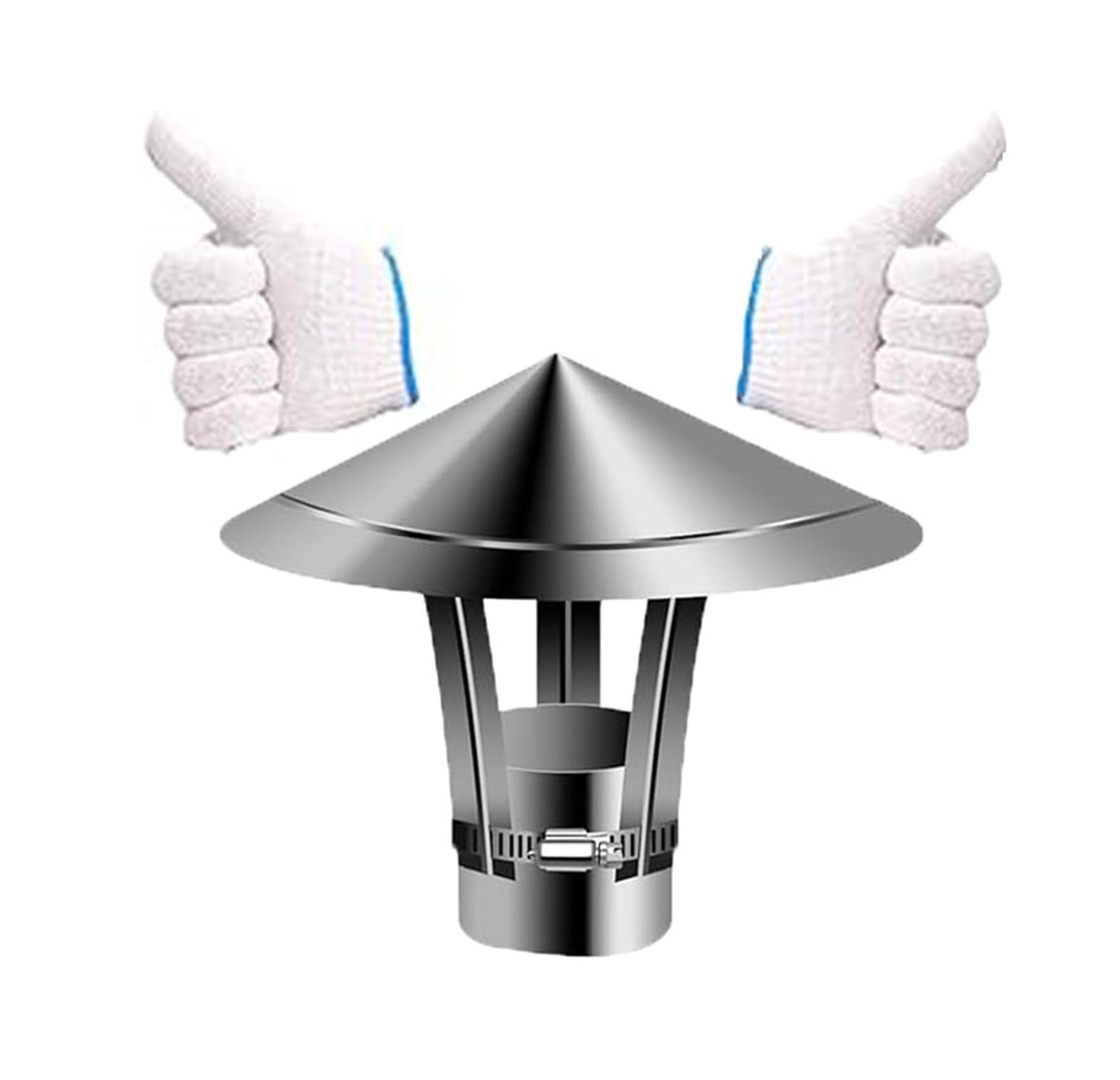 304 Stainless Steel Chimney Cap Adjustable 1.9-11.8in Rain Cover for Stove(4.7")