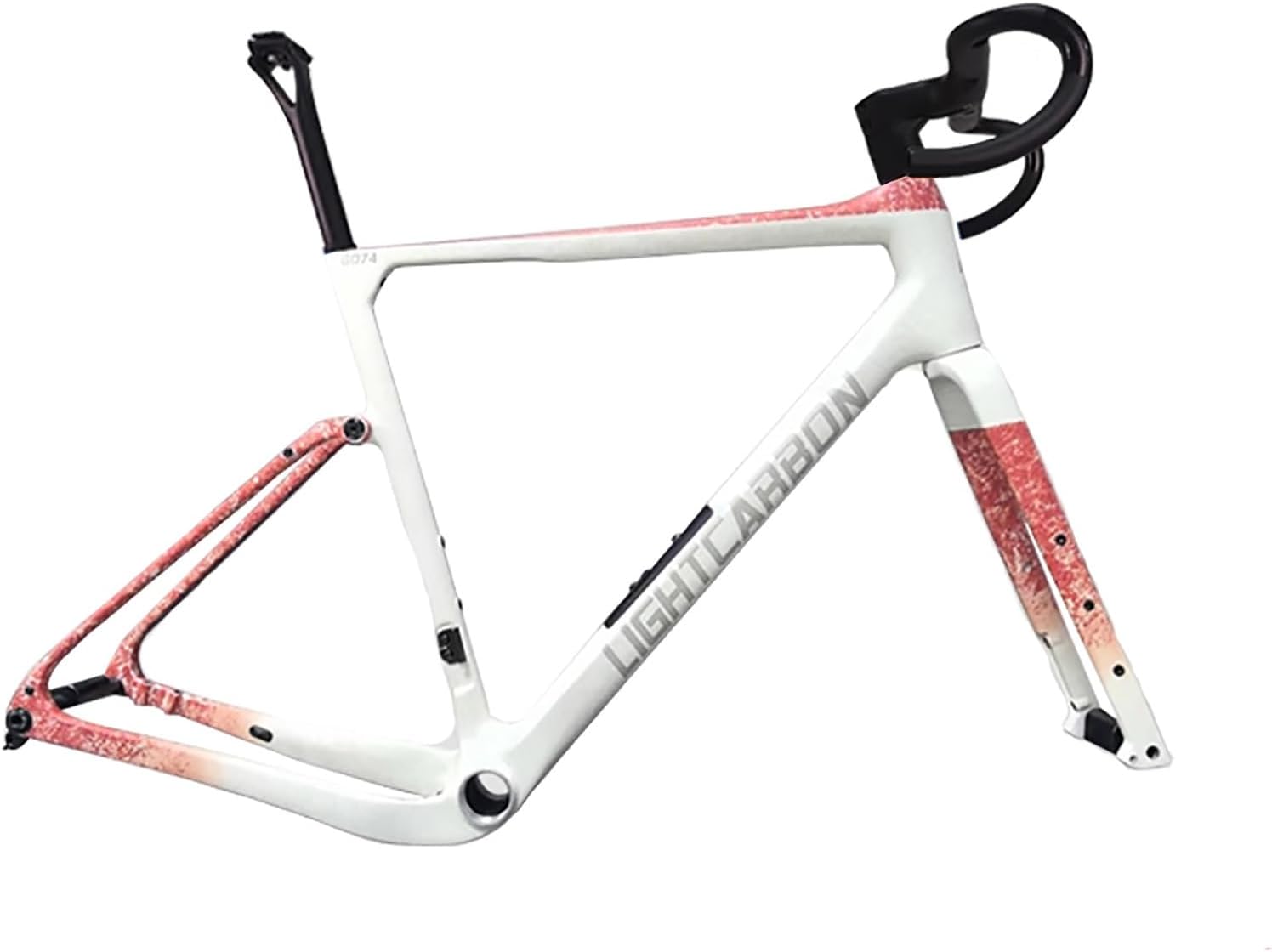 Carbon Fiber Bike Frame, Brake Frame QR Internal Routing, Mountain Bike Frame, Hardtail Frame Internal Routing, Carbon Fiber Bicycle Frame(White49cm,Handlebar40x9cm)