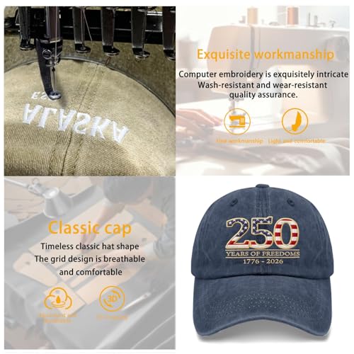 Image of US 250TH Anniversary Hat 250 Years of Freedoms 1776-2026 Baseball Hat Funny