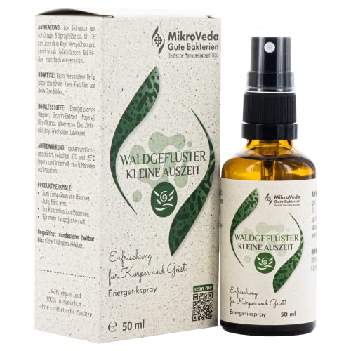 MikroVeda Petit flacon vaporisateur en verre bio végétalien pour augmenter la concentration et la relaxation pour voiture, bureau, maison Cover