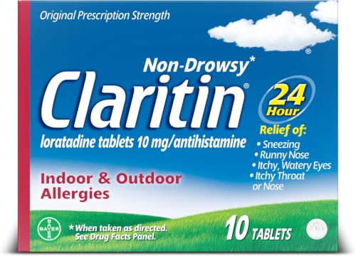 Image of Claritin 24 HR Non Drowsy Allergy Medicine, Loratadine antihistamine Tablets, 10 Ct (Pack of 5)