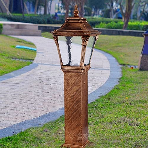 Lampadaire européen E27 en bronze et verre pour éclairage extérieur chic - 3