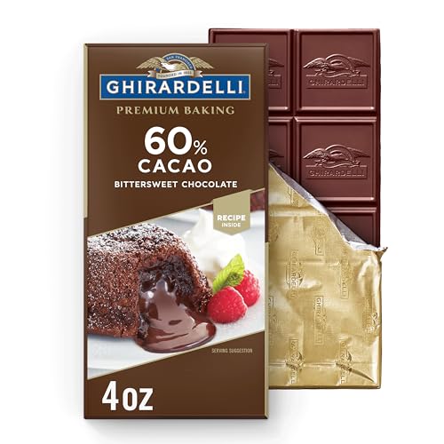 GHIRARDELLI Premium 60% Cacao Bittersweet Chocolate Baking Bar, 4 OZ Bar (12 Count)