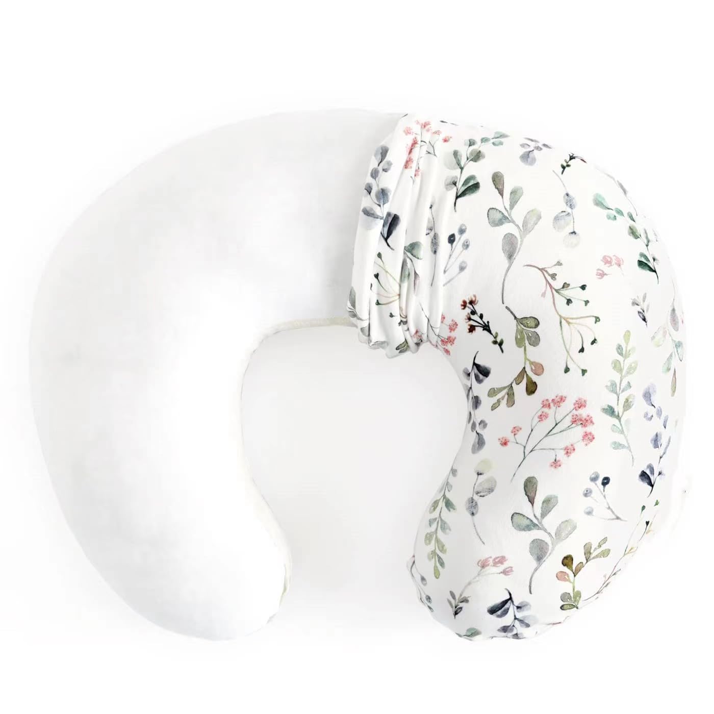 Almohada de lactancia y posicionador, lactancia materna, alimentación con biberón, soporte para sentarse al bebé con funda extraíble ultra suave Minky, soporte para el tiempo de barriga para