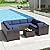 Kullavik 9PCS Outdoor Patio Furniture Set PE Wicker Rattan Sectional Sofa Patio Conversation Sets,Navy Blue