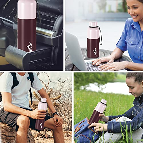 Milton Ancy 500 Thermosteel Water Bottle, 520 ml, Brown | 24 Hours Hot and Cold | Easy to Carry | Rust Proof | Tea | Coffee | Office| Gym | Home | Kitchen | Hiking | Trekking |... - Image 3