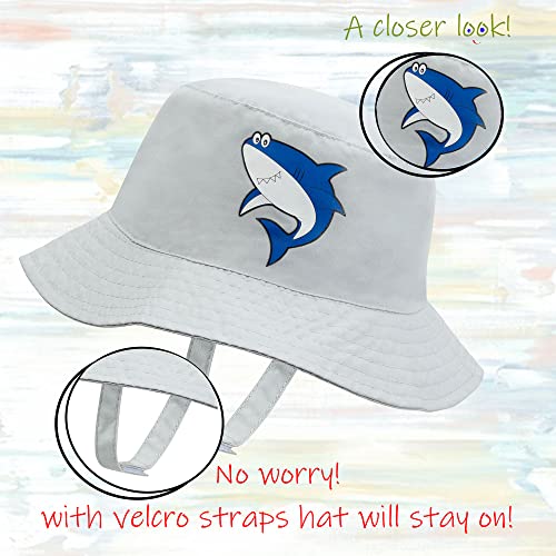 PEAK 2 PEAK Kids Boys and Girls, Baby Swim Shark Hat and Booties Set, Sun Protection UPF 50+ - Age 0-12 Months2