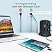 Power Strip Tower Gaming Surge Protector - iClever 8 AC Outlets 4.5A 4 USB Ports Desktop Charging Station with 10ft Extension Cord for PC Laptops iPhone Mobile Device Home Office (Black)