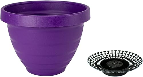 Miniatura 7 de The HC Companies Maceta de anillos de 10 pulgadas con disco de riego automático, maceta de plástico ligera para interiores y exteriores, para