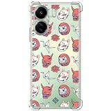 ms móvil shop Movilshop Custodia Anti-Shock per Xiaomi Redmi 13C Disegno Giapponese [Daruma, Kitsune Mask e Hannya Japan] Silicone con Angoli Rinforzati Spessore 1,5 mm Paraurti Flessibile Trasparente
