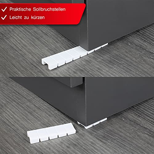 LouMaxx Möbelkeile 20er Set | Unterlegkeile 8 x 20 x 100 mm in Weiß | Keile Kunststoff mit integrierten Sollbruchstellen