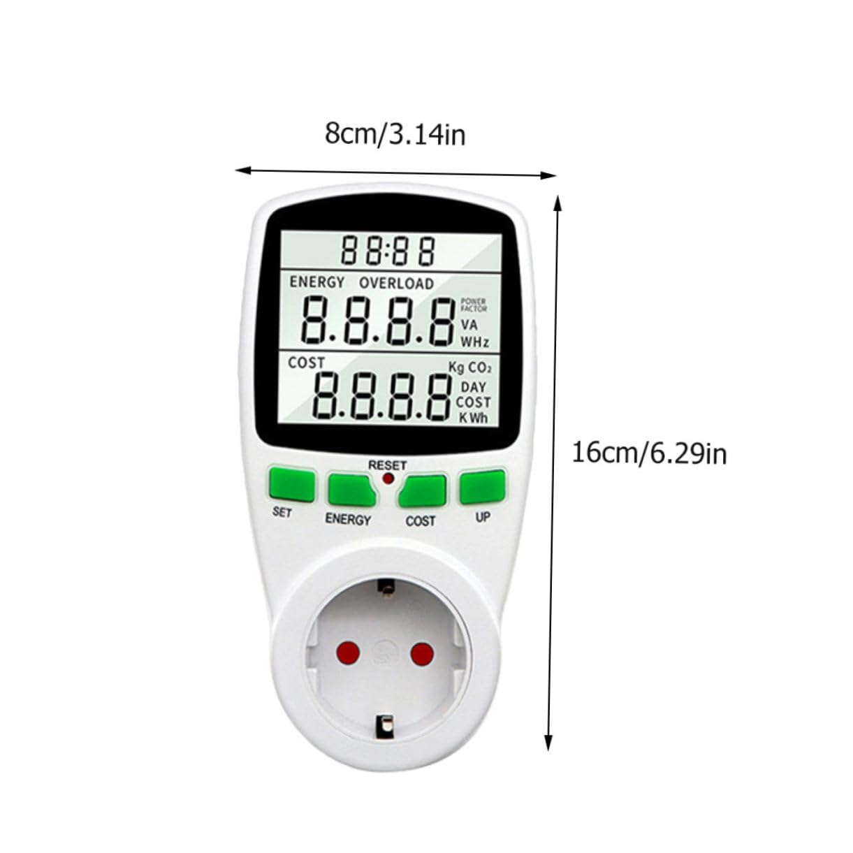 OSALADI Contatore Energia con Display Lcd Misuratore Consumo Energetico Singola Fase