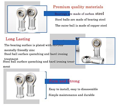 Smartsails S18202GJZCN3Y 2Pcs) Phsb3 Rod End Bearings 3/16-Inch Bore Pre-Lubricated Bearings #10-32 Female Thread Right Hand thumb #4