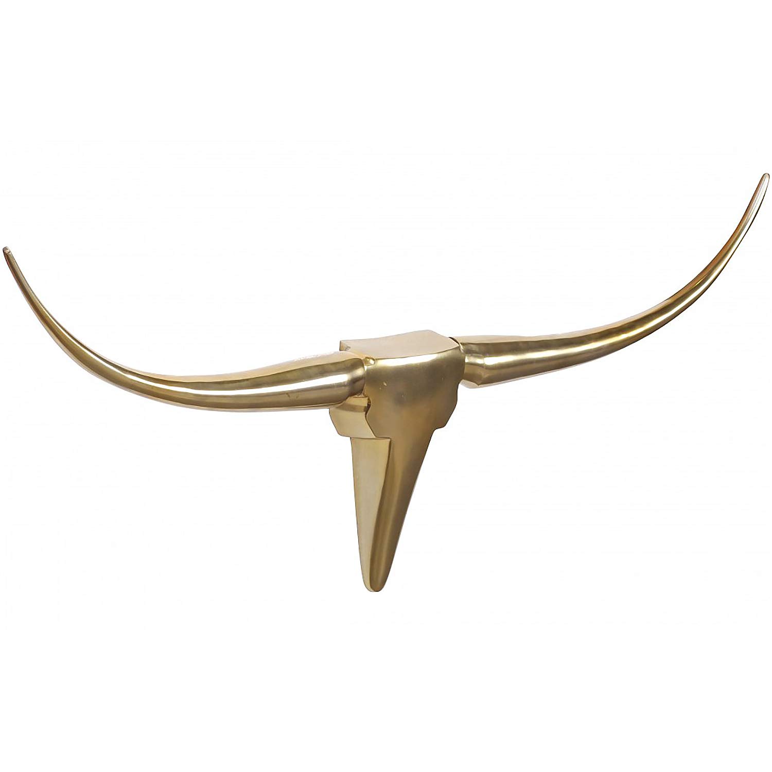 FineBuy Deko Geweih 100 cm Aluminium Gold, Wanddekoration Stierkopf