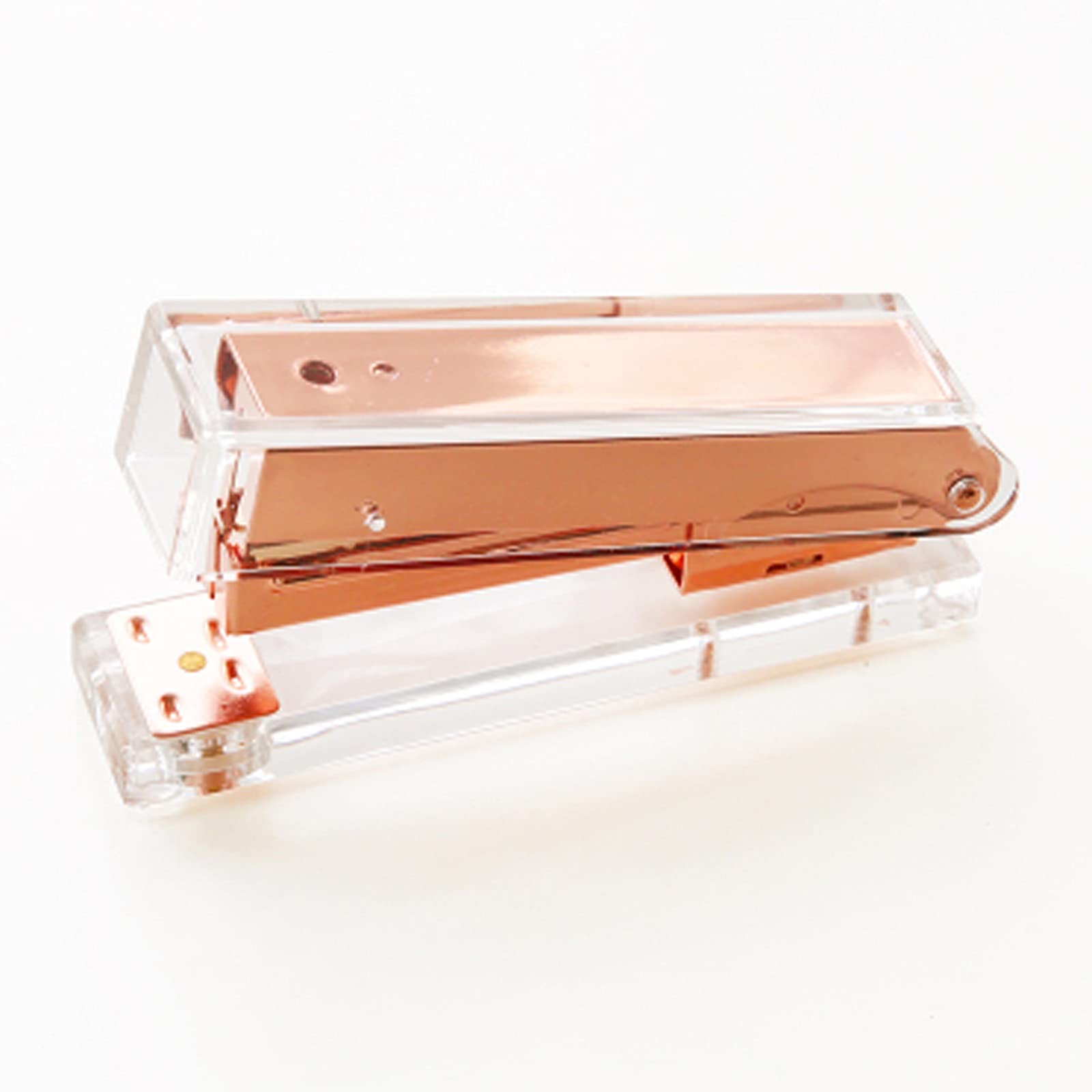 TOMYEUS Hefter Hefter Handheld Hefter Metall Acryl Hefter 24/6 26/6 Fügen Sie 1000 stücke Heftklammern Home Office Supplies Rose Gold Gold Heftklammern (Color : Rose Gold Stapler)