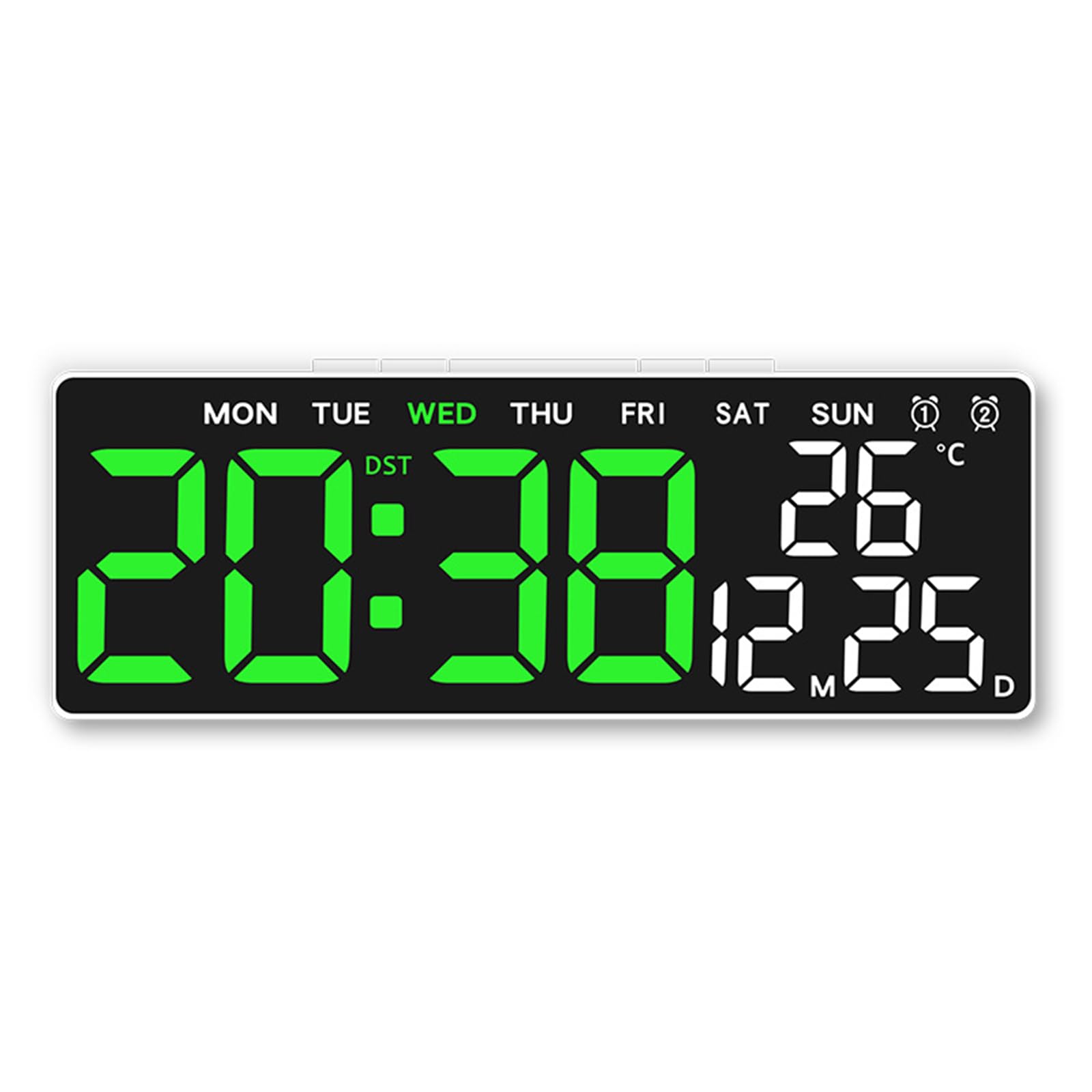HDOYTXXM Casing LED Digital Desk Clock with Calendar and Thermometers for Students and Professional Adjustable Brightness Alarm Clock