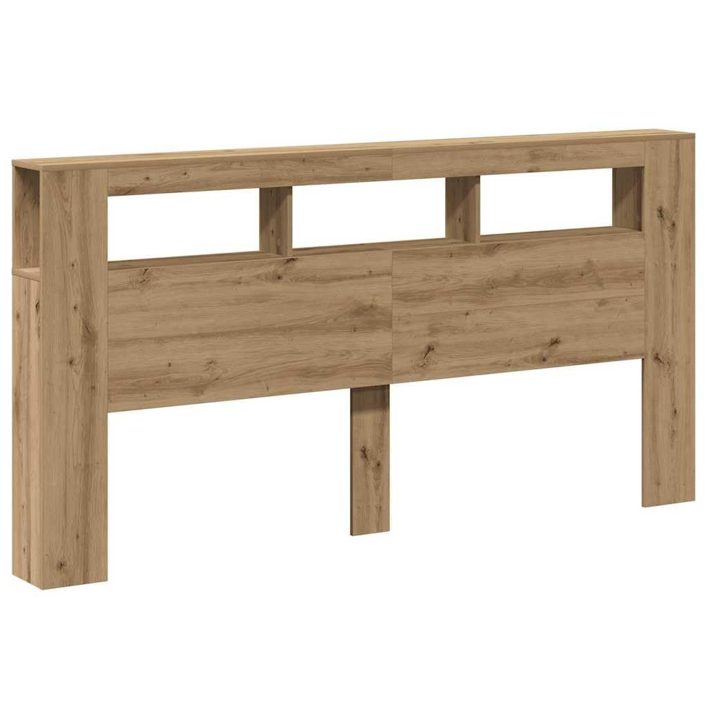 vidaXL LED Headboard Artisan Oak 200x18,5x103,5 cm Engineered Wood