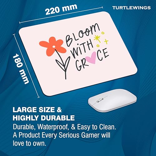 Image of TURTLEWINGS | Mousepad | Inspirational Quote Mousepad - 22x18 cm, 3mm Thick | Abstract Design Non-Slip Rubber Base | Office, Study & Gaming Use | Premium Smooth Surface 24
