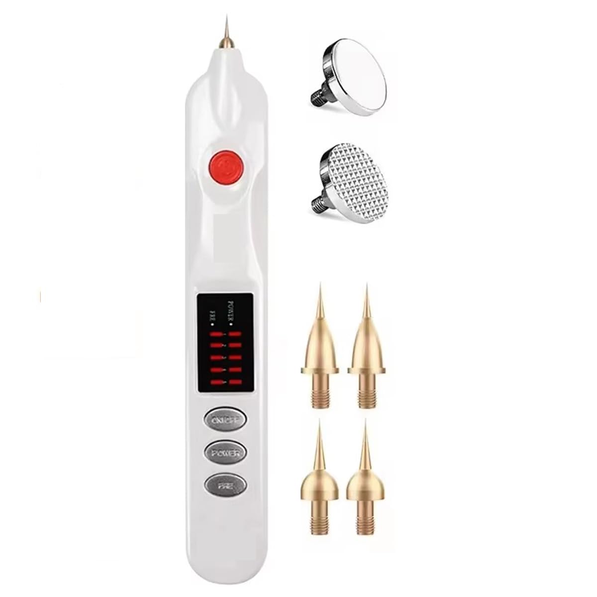 Lápiz de Corrección Cutánea Eléctrico, Borrador de Imperfecciones Portátil con 9 Niveles de Intensidad y Pantalla LCD, Dispositivo de Cuidado Facial y Corporal en Casa, Recargable USB,blanca