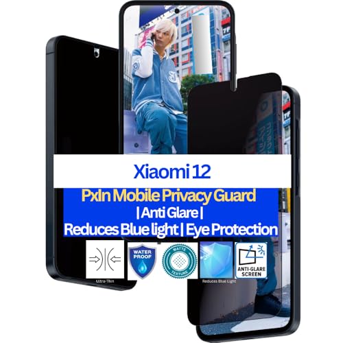 Image of Pxin Mobile Privacy Guard for Xiaomi 12 | Mobile Privacy screen protector | Anti Glare | Anti Spy Screen Protector | Reduces blue light | Self healing guard from scratches | Eye Protection
