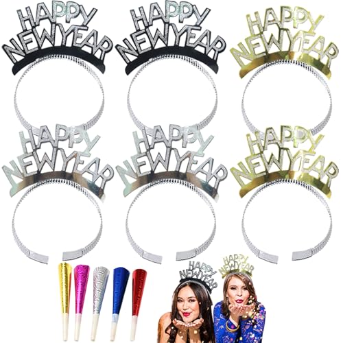 Conjunto de decoração de ano novo, 37 peças decoração de ano novo, decorações de ano novo de ano novo, faixa de ouro preto, faixa de Happy New Ano, grinalda de feliz Ano Novo, balões de fim de ano,