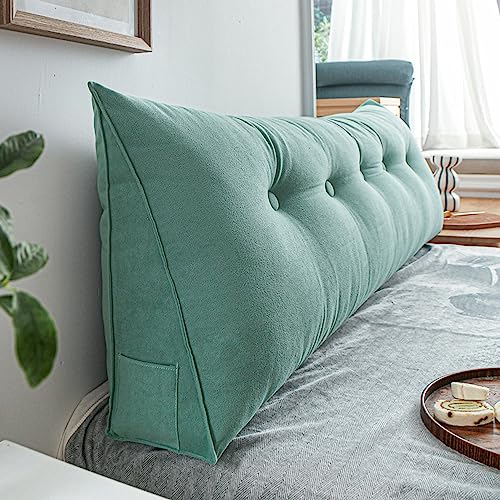 SEDOXX Almohada doble para cabecero de cama, almohada de apoyo para respaldo de cama, sofá cama tamaño King, almohada de apoyo para la espalda, almohada de lectura, cojín triangular para mesita de