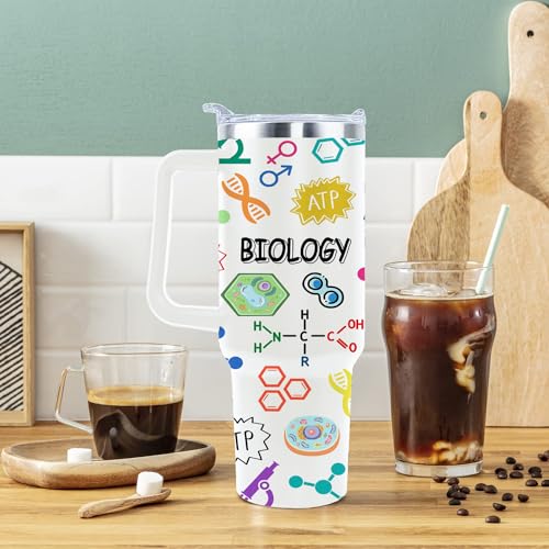 Biology Gifts Teacher Gifts Biology Insulated Tumbler Cup Biology Teacher Appreciation Gifts For Women Men 40 Oz Biology Teacher Travel Mug With Straw And Handle - Image 3