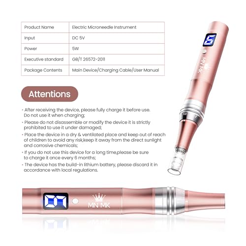 Image of MNMK Professional Microneedling Derma Pen for Face & Hair | Wireless Nano Skin Repair Device | Acne Scar Removal, Pore Tightening, Anti-Aging | Adjustable Speed & Depth | Home & Salon Use