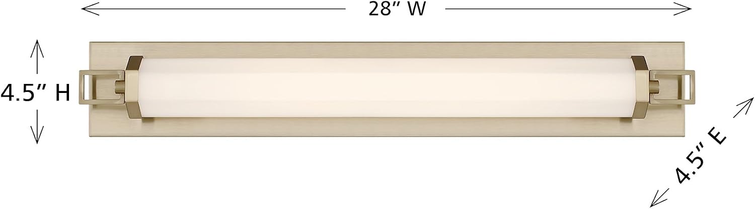 Savoy House 8-3303-28-127 Parker Vintage Traditional Bathroom Vanity Wall Light, Integrated LED 28 Watt, 5" H x 28" W, Noble Brass