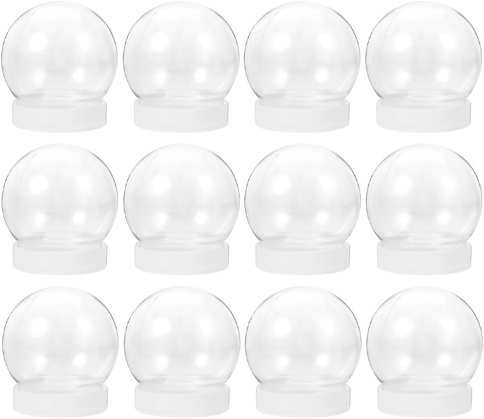 Veemoon 48pcs DIY Snow Globe,150ml Plastic Fillable Snow Globes with Screw Off Cap for Christmas Birthday Valentine Party Decoration - 2. 9 X 2. 6 Inch