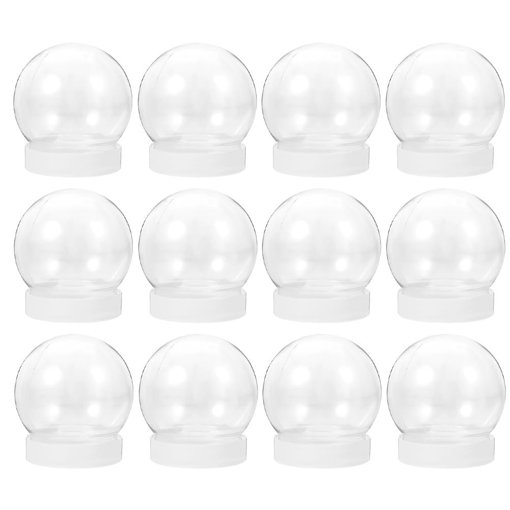 Homoyoyo 60 Bolas de Nieve para Hacer Tú Mismo, de Plástico Rellenables de 150 Ml con Tapa de Rosca para Decoración de Navidad, Cumpleaños, San Valentín, Fiestas, 2,9 X 2,6 Pulgadas