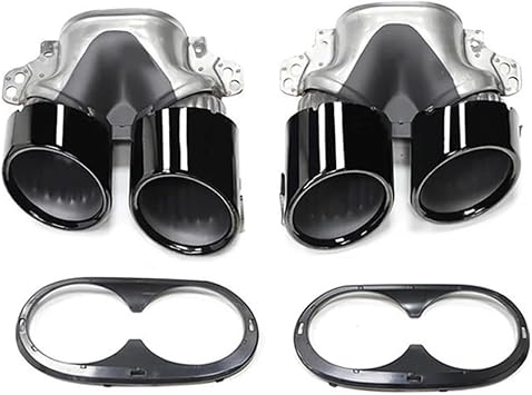 Car End Pipes Exhaust Pipe Rear Bumper Black Muffler Header Exhaust System For Mercedes For Benz A-Class W177 A35 A200 A180 A45 Quad Car Exhaust Tip Car Tail MufflerBlack B