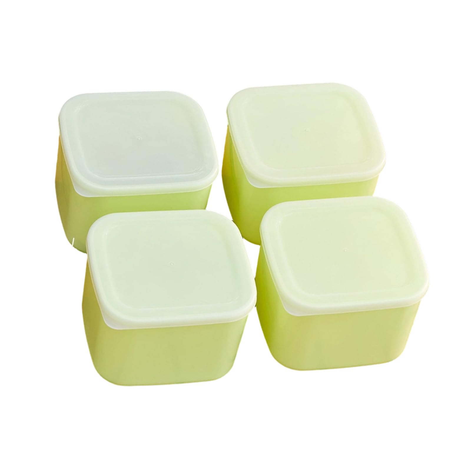 Qusinfc Food Boxes 4 Pack Space Saving Stackable Ideal for Leftovers Groceries Freezer Fridge Storage Structure Compact Food Carriers