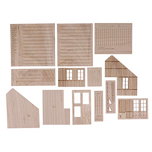 HomeDecTime 1/35 Échelle Maison en Bois Modèle pour Diorama Mise en Page Sandtable Bricolage Bricolage Assemblage
