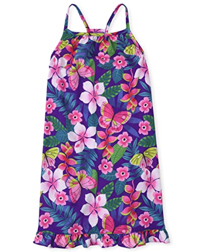 The Children's Place Girls Short Sleeve Nightgowns, Floral Ruffle Single, Small (5/6) #TOP1