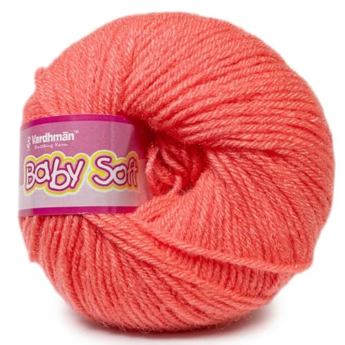 Image of Vardhman BabySoft Knitting Yarn | 100% Acrylic Wool | 4 Ply | Thin Knitting & Crocheting Hook Thread & Lightweight | Special Baby Wool | 150 Grams (6 Balls of 25g) | Machine Washable | Ideal for Blankets, Hats, Booties Ultra-Soft for Baby Sweaters, Blankets, Caps, Socks, Soft toys, Art & craft (Bright84 + Yellow85)