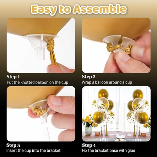 Image of JOYYPOP 20 Sets Balloon Stand Kit, Balloon Sticks with Base Birthday Graduation Party Decorations Wedding