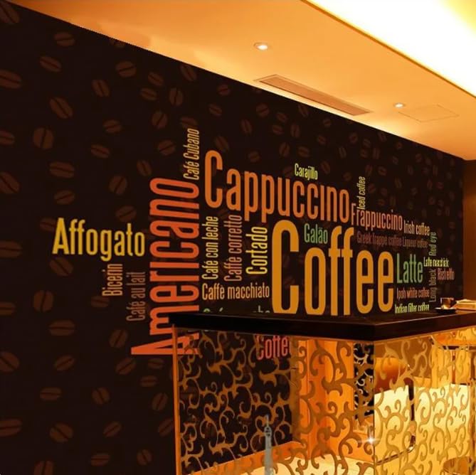 Papier peint 3D photo murale café anglais continental 3D