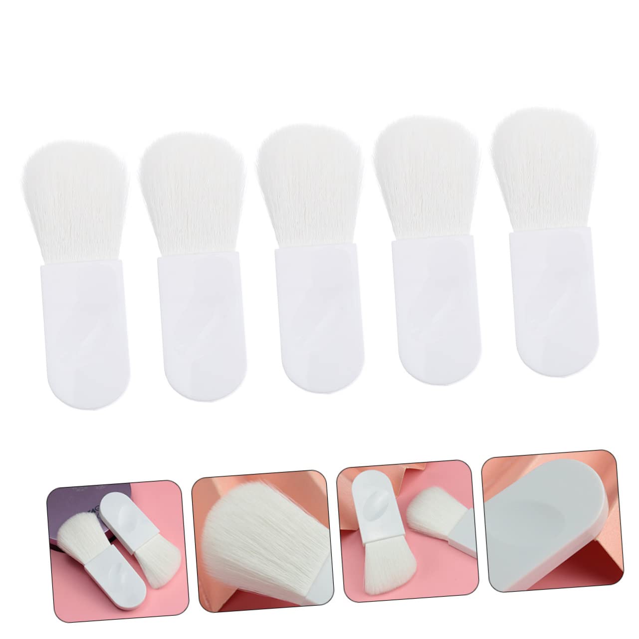 Beavorty 5 Set Di Pennelli Per Fard Multiuso Per Il Trucco Mini Pennelli Per Fard Applicatori Portatili Con Setole Morbide 5 Pezzi*5
