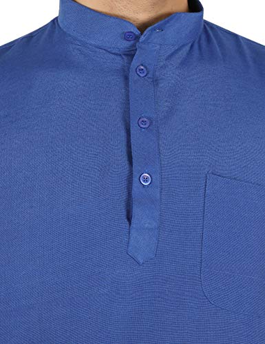Image of LATEST CHIKAN Men's Cotton Regular Casual Strped Short Kurta Half Sleeves - (SK-LJ.DS.AS)
