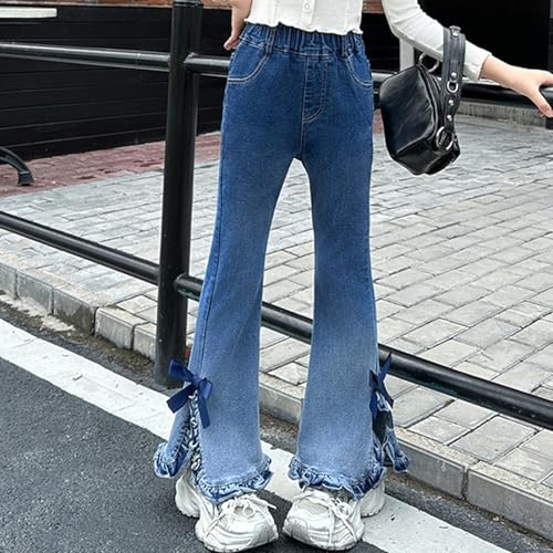 Teen Girls Cute Flare Jeans High Waisted Wide Leg Baggy Denim Pants Stretchy Bell Bottom Y2K Streetwear Trousers2