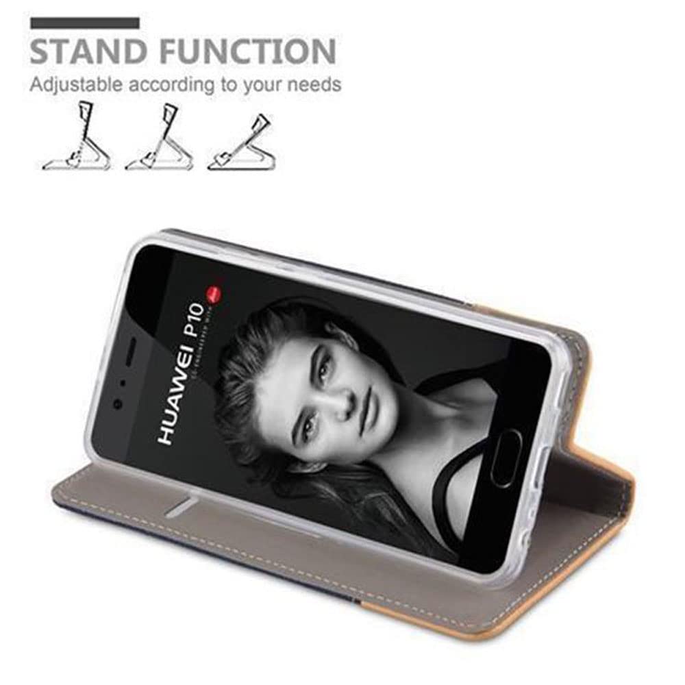 Cadorabo Custodia Libro per Huawei P10 Plus in Nero Profondo - con 3
