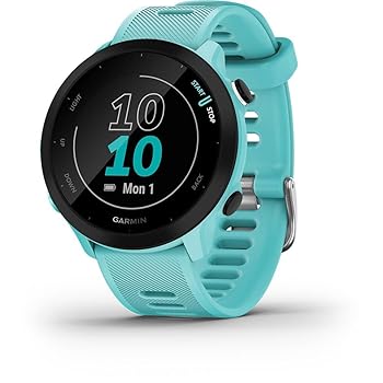 Garmin Forerunner 55 Easy to Use Lightweight GPS Running Smartwatch (Aqua)