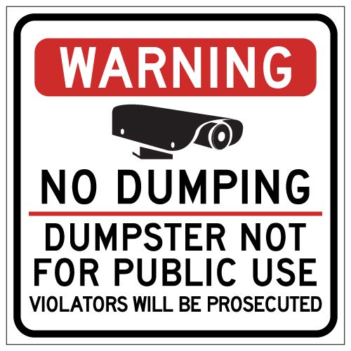 STOPSignsAndMore - No Dumping Dumpster Not for Public Use Magnetic Sign - Reflective | Magnum Magnetics 30 Mil - 18x18
